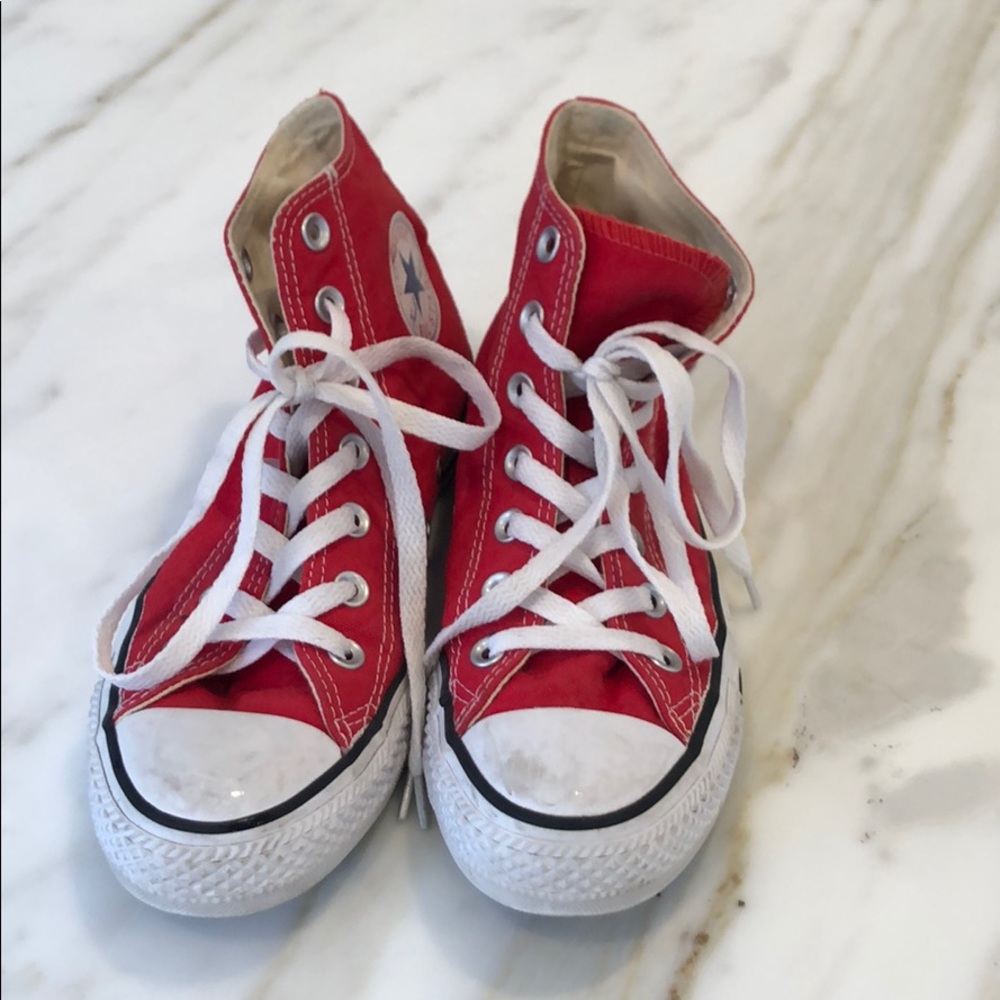 Converse canvas red high top